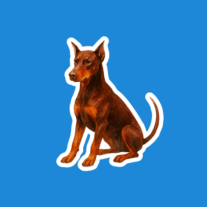 Doberman Pinscher Red and Rust watercolor flexible fridge magnet – Designs by Mysh