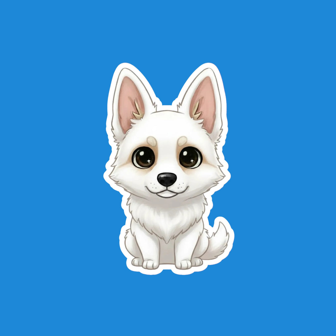 German Shepherd White kawaii flexible fridge magnet – Designs by Mysh