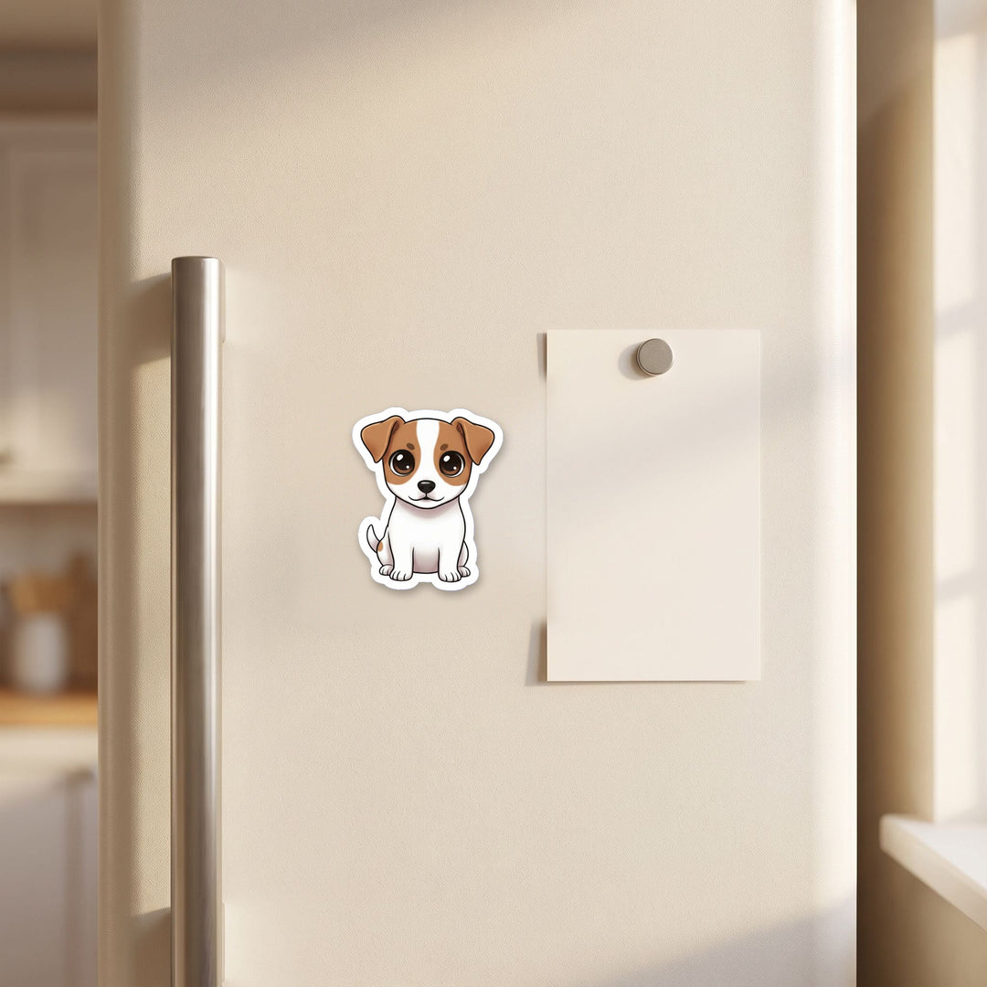 Russell Terrier kawaii magnet on a refrigerator door