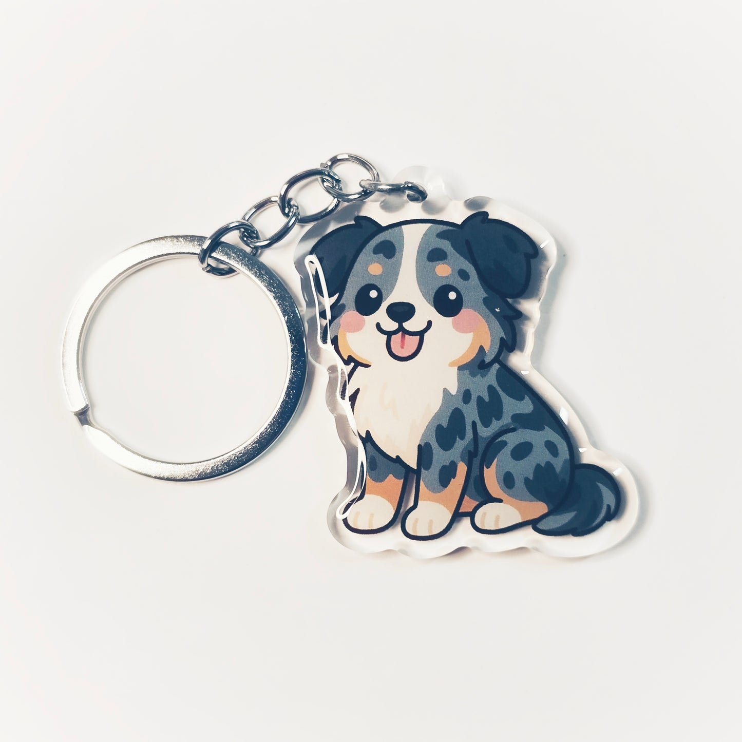Australian Shepherd Blue Merle Kawaii Style - Acrylic Keychain