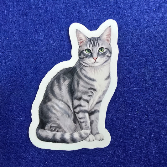 Tabby Cat Watercolor Style Vinyl Stickers
