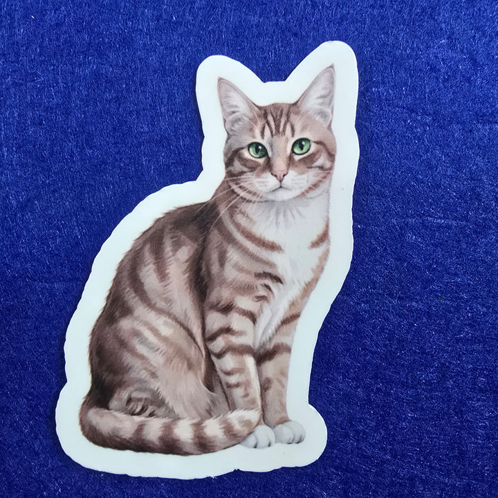 Tabby Cat Watercolor Style Vinyl Stickers - Designs by Mysh