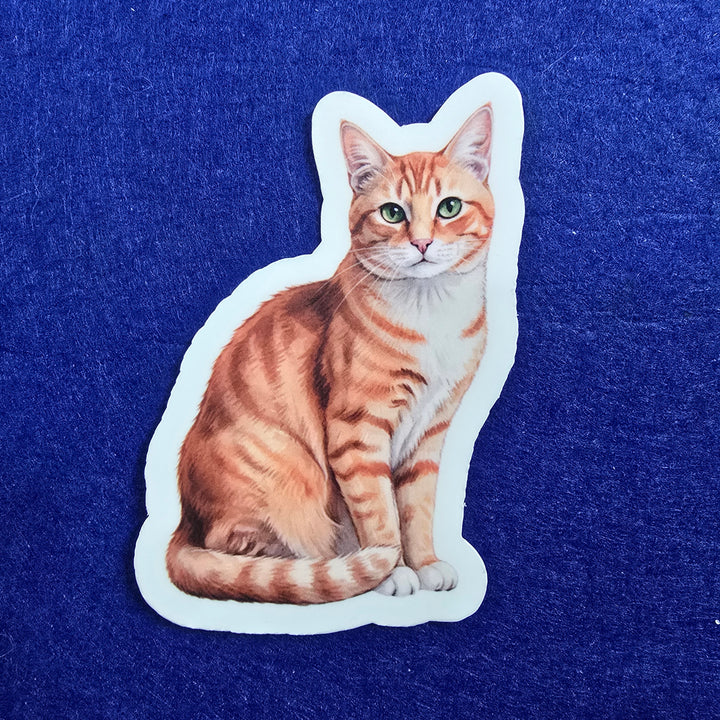 Tabby Cat Watercolor Style Vinyl Stickers - Designs by Mysh