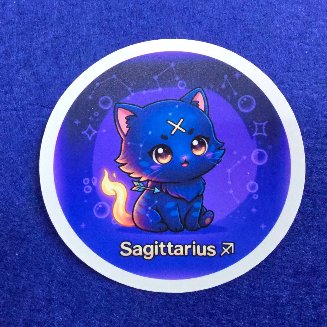 Zodiac Cat Vinyl Stickers – Cute Astrology Cats - Designs by Mysh