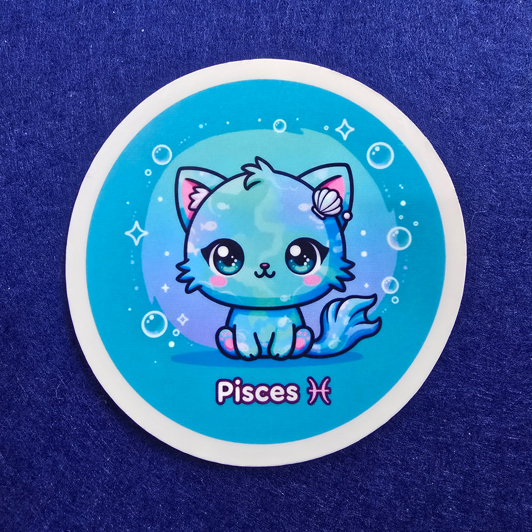 Zodiac Cat Vinyl Stickers – Cute Astrology Cats - Designs by Mysh