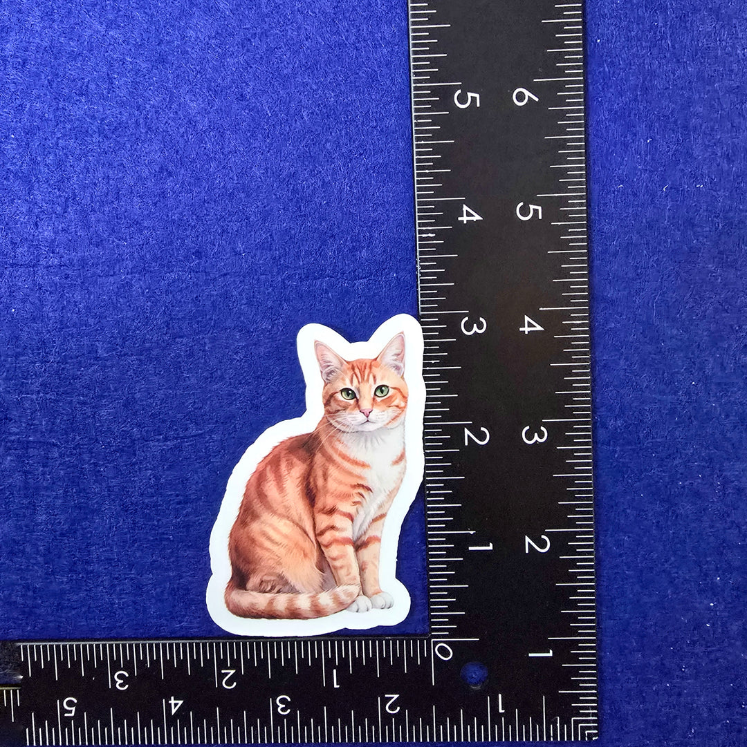Tabby Cat Watercolor Style Vinyl Stickers - Designs by Mysh