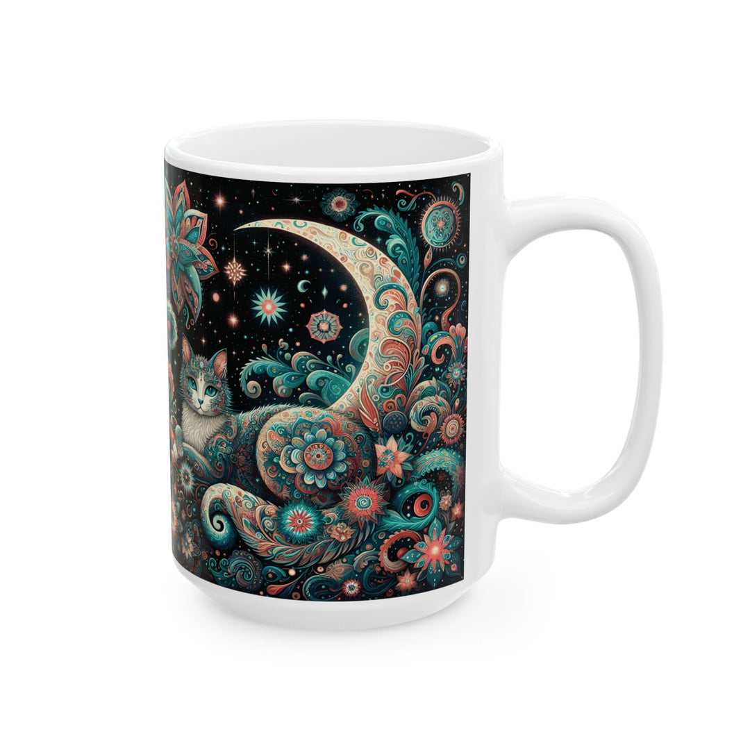 Mystical Cat Ceramic Mug — 15oz