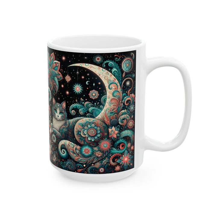 Mystical Cat Ceramic Mug — 15oz