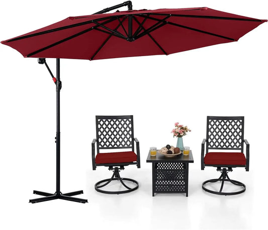 10FT Burgundy Cantilever Patio Umbrellas - Designs by Mysh