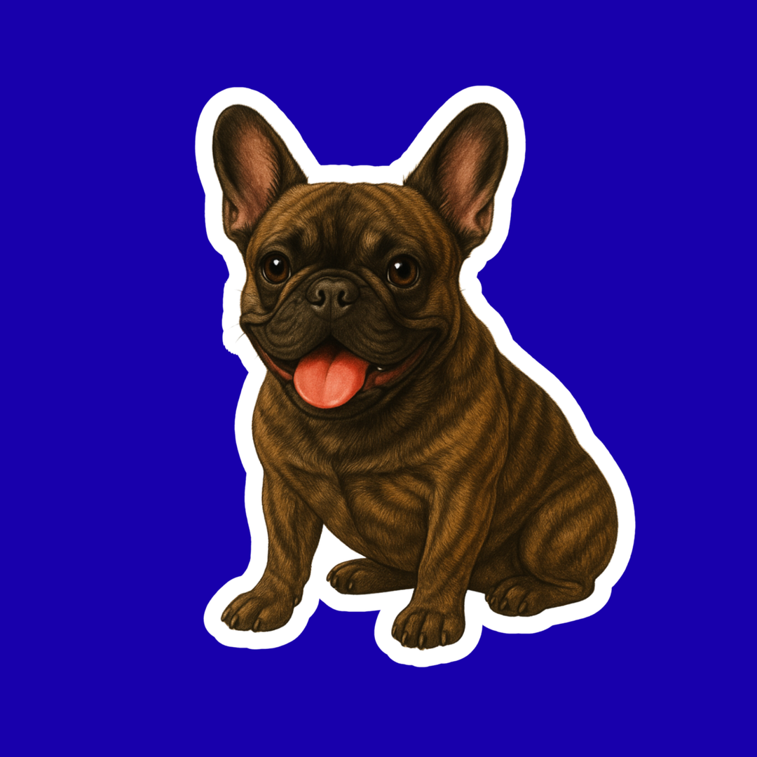 French Bulldog Fawn and Brindle Watercolor Vinyl Sticker - Designs by Mysh