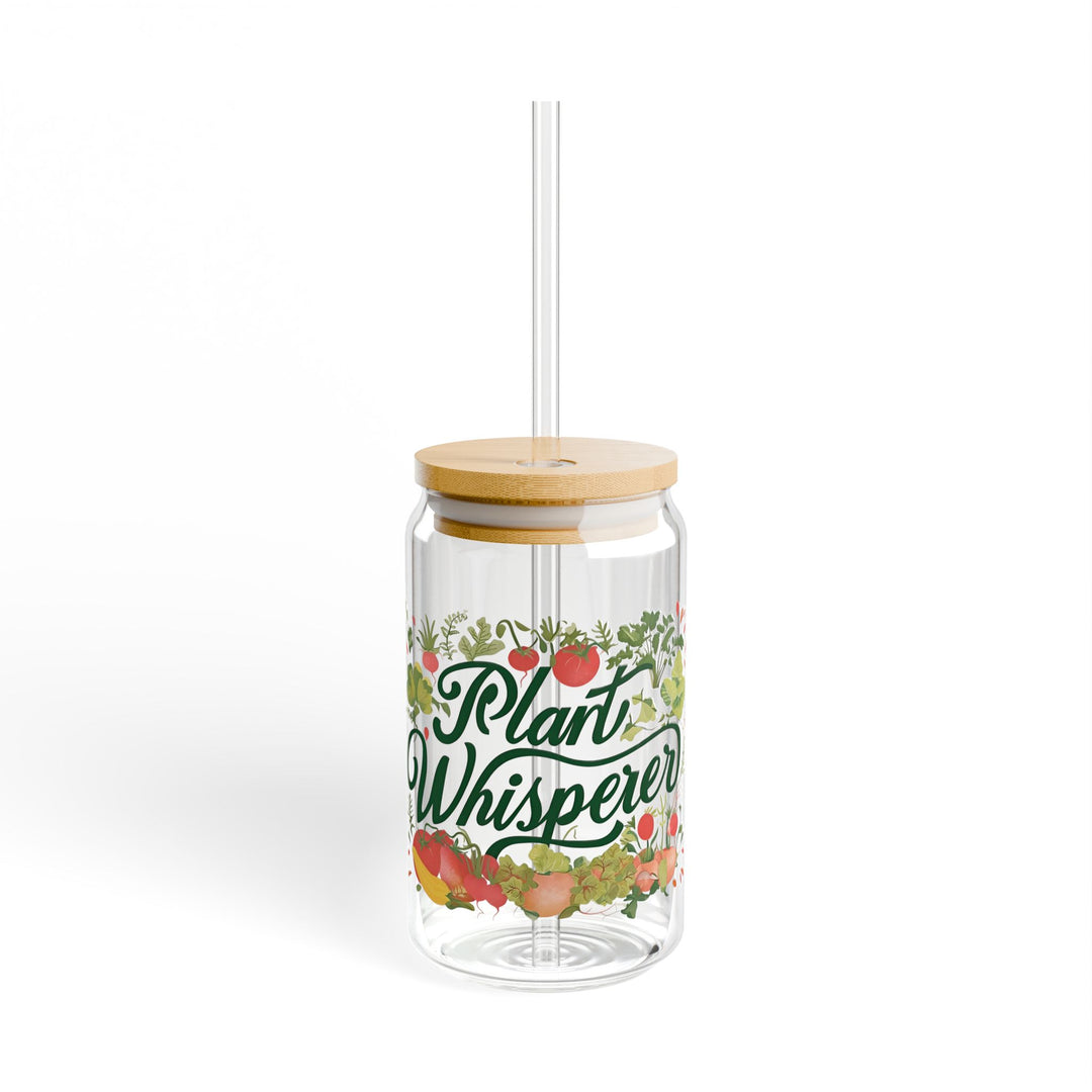 Plant Whisperer Sipper Glass, Eco-friendly Drinkware, Garden Lover Gift, Reusable Beverage Container, Summer Picnic Essential, Nature [...] - Designs by Mysh