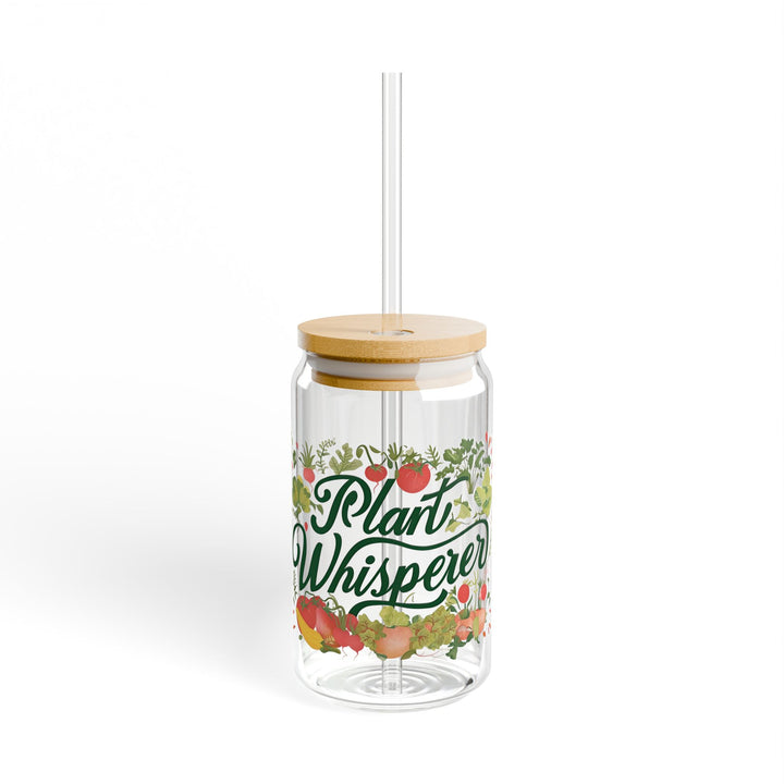 Plant Whisperer Sipper Glass, Eco-friendly Drinkware, Garden Lover Gift, Reusable Beverage Container, Summer Picnic Essential, Nature [...] - Designs by Mysh