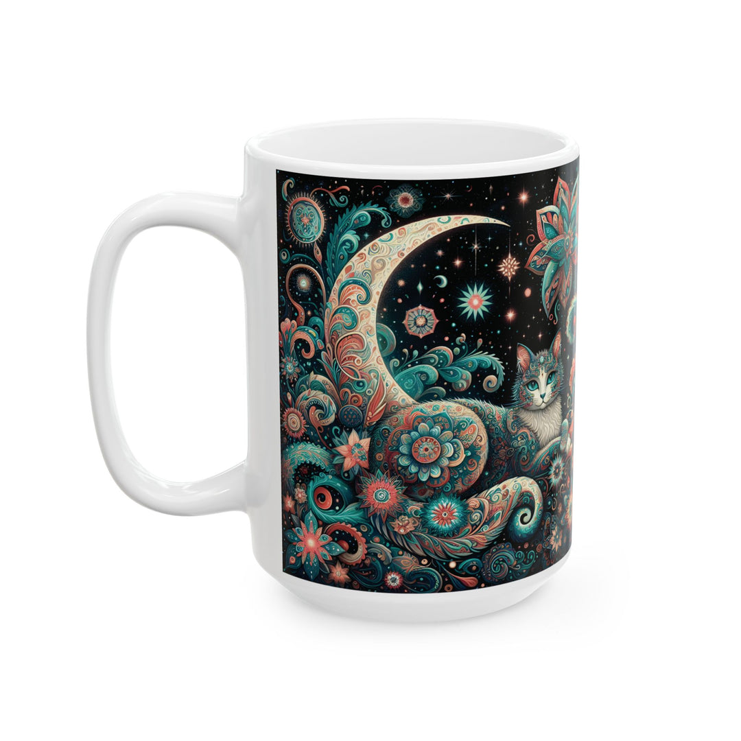 Mystical Cat 15oz Ceramic Mug - Additional view - Designs by Mysh
