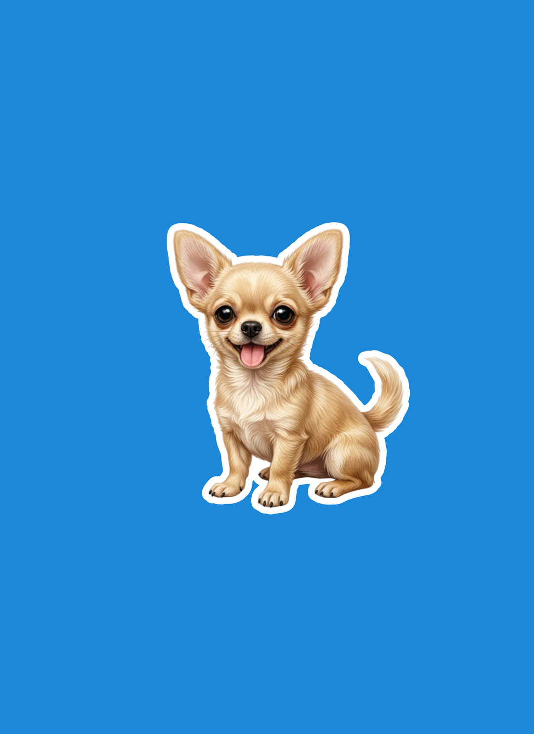 Cartoon dog on a blue background