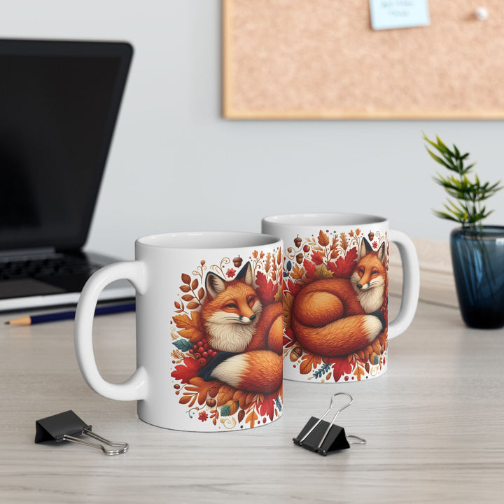 Woodland Red Fox Ceramic Mug – Nature Lover Coffee Cup (15oz)
