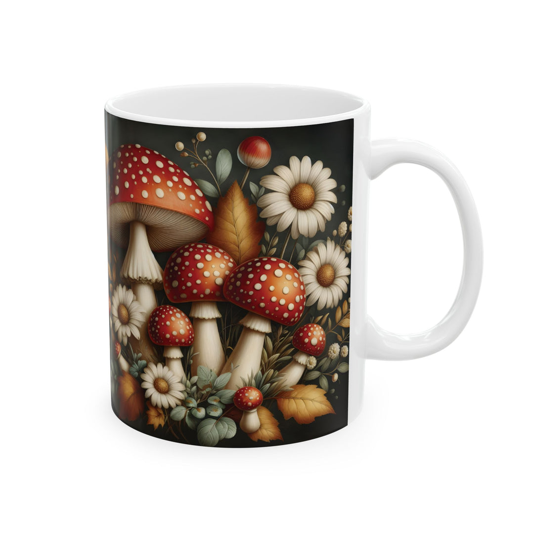Mushroom Forest 15oz Ceramic Mug - Side view - Designs by Mysh