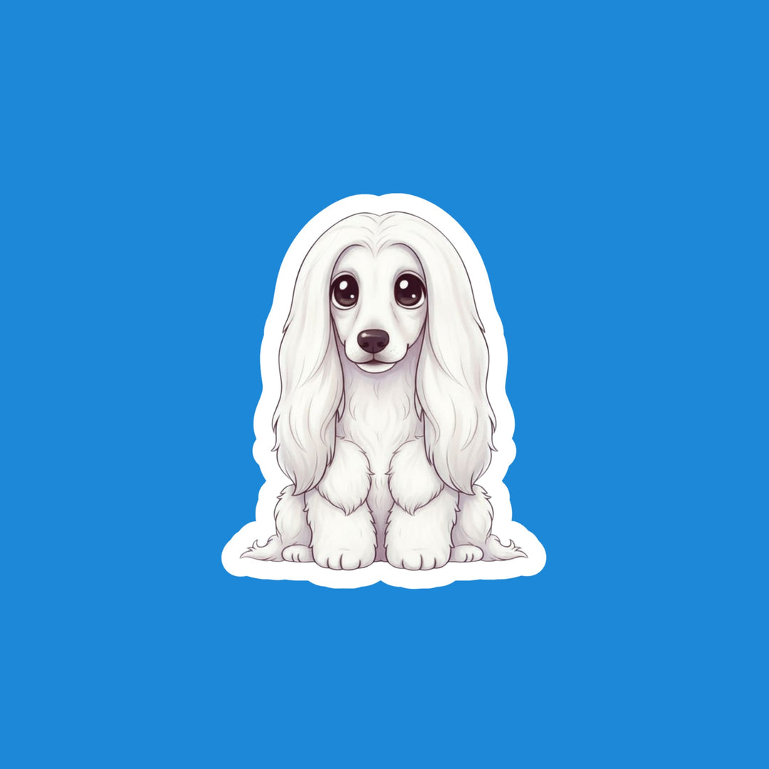 Afghan Hound White kawaii flexible fridge magnet – Designs by Mysh
