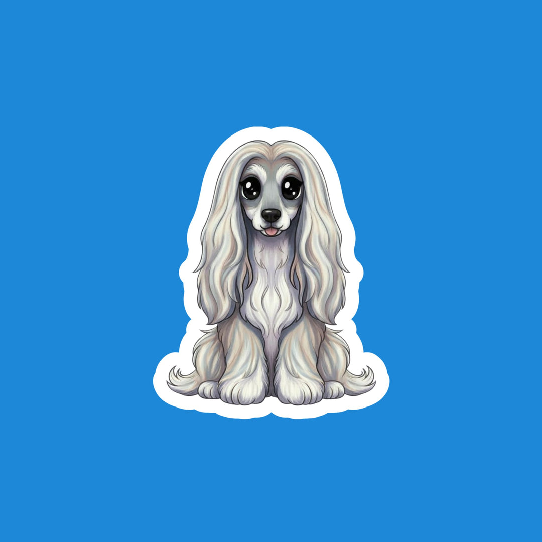 Afghan Hound Silver kawaii flexible fridge magnet – Designs by Mysh