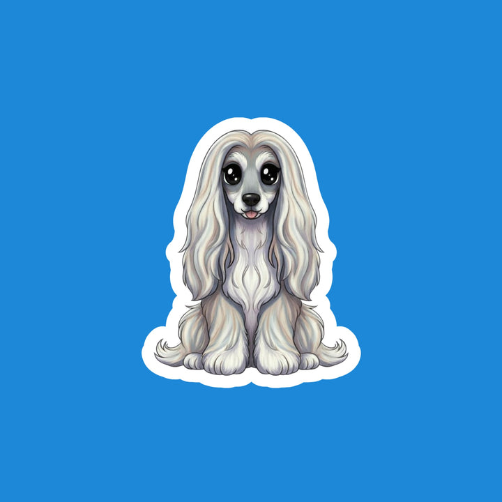 Afghan Hound Silver kawaii flexible fridge magnet – Designs by Mysh