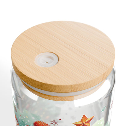 Christmas Motiff Sipper Glass 16oz