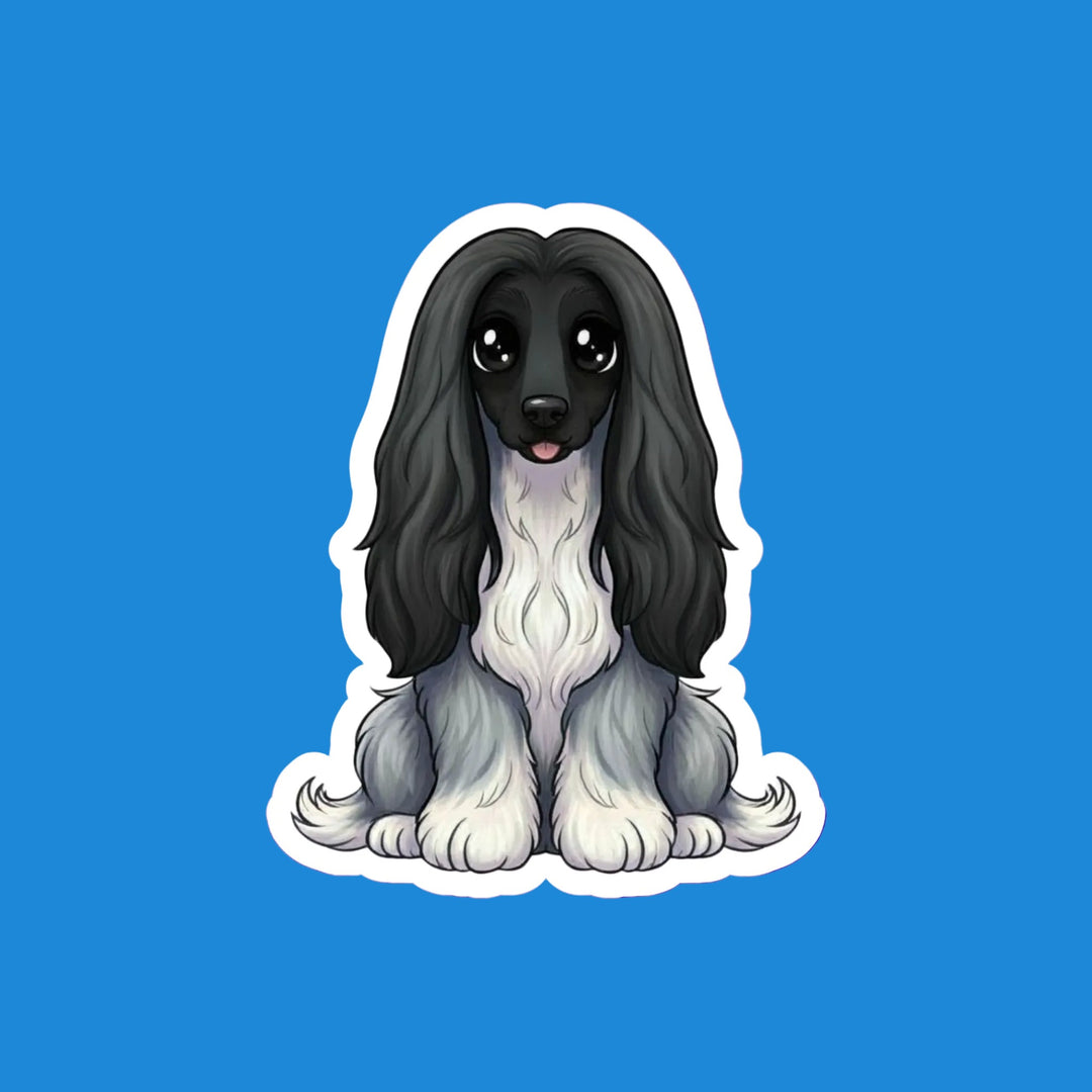 Afghan Hound Black and Silver kawaii flexible fridge magnet – Designs by Mysh
