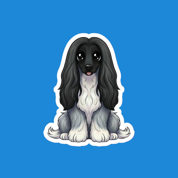 Afghan Hound Black and Silver kawaii flexible fridge magnet – Designs by Mysh