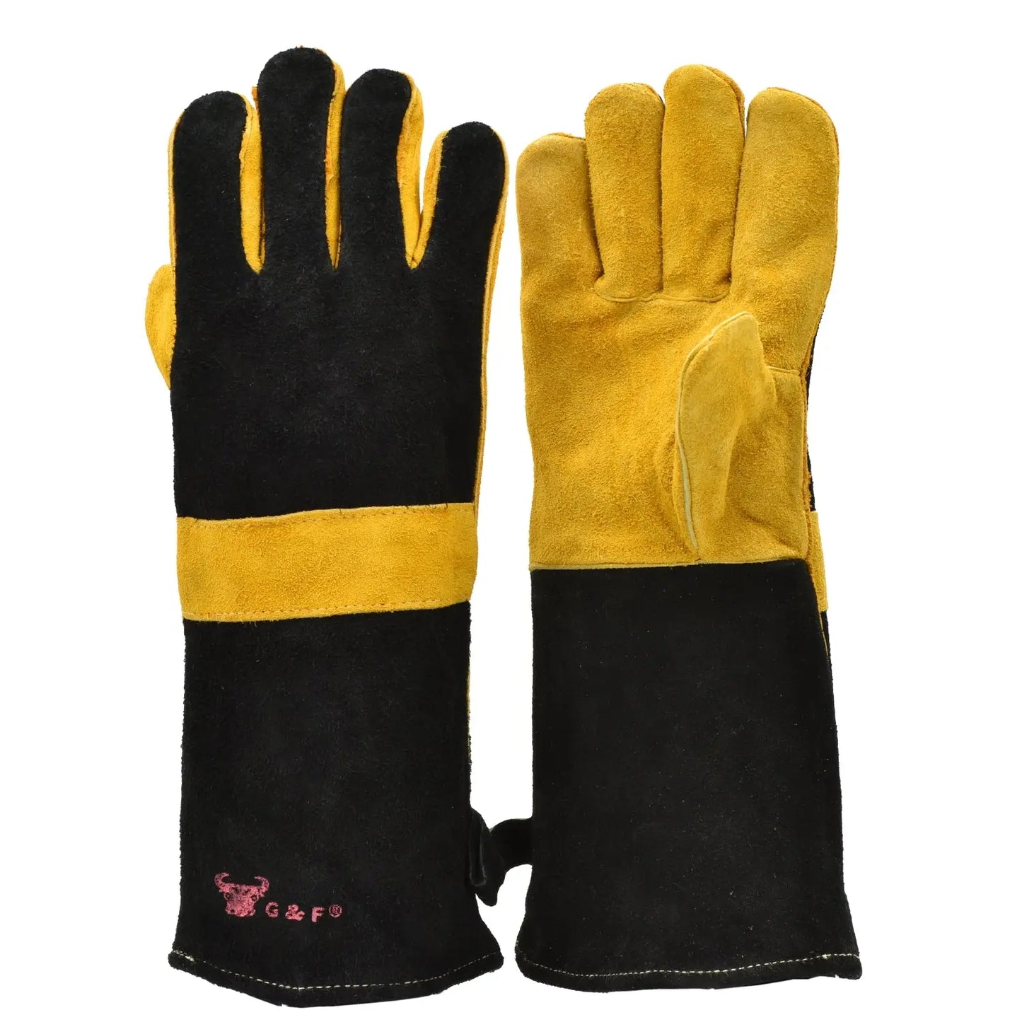 14.5‘’ Suede Cowhide Leather Gloves - Designs by Mysh