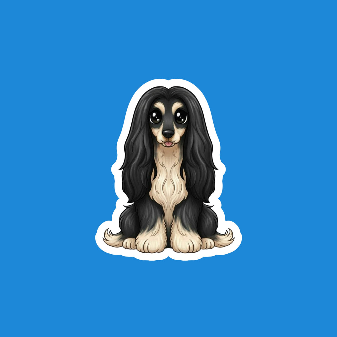 Afghan Hound Black and Tan kawaii flexible fridge magnet – Designs by Mysh