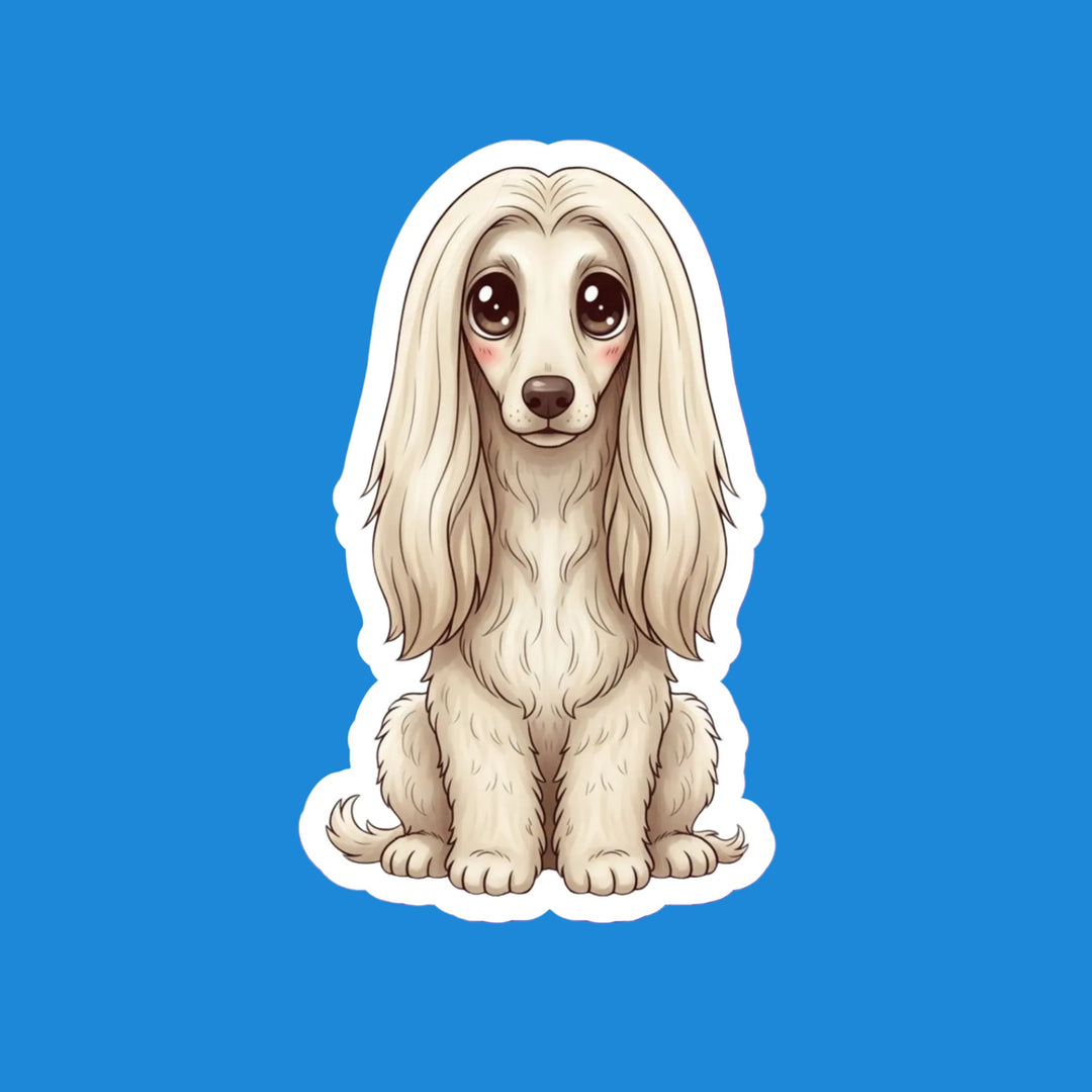 Afghan Hound Cream kawaii flexible fridge magnet – Designs by Mysh