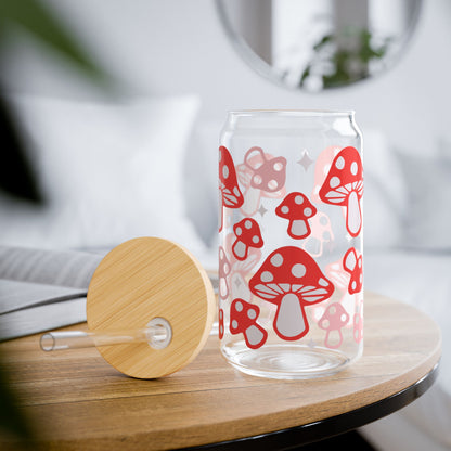 Mushroom Motiff 16oz Tumbler Glass