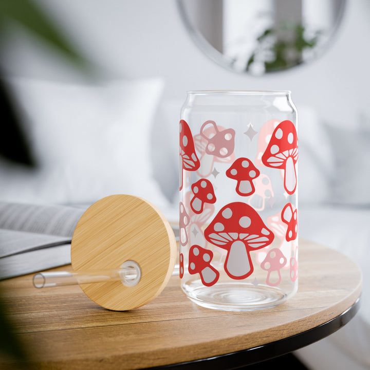 Mushroom Motiff 16oz Tumbler Glass - Designs by Mysh