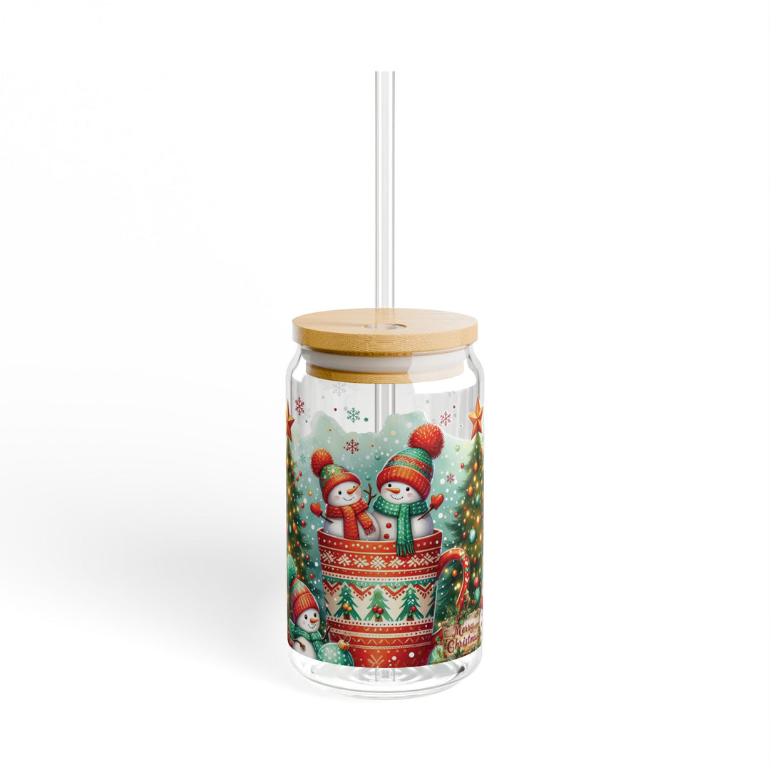 Christmas Motiff Sipper Glass 16oz - Designs by Mysh