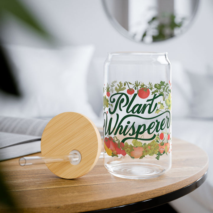 Plant Whisperer Sipper Glass, Eco-friendly Drinkware, Garden Lover Gift, Reusable Beverage Container, Summer Picnic Essential, Nature [...] - Designs by Mysh