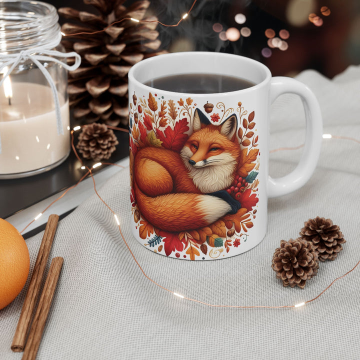 Woodland Red Fox Ceramic Mug – Nature Lover Coffee Cup (15oz)