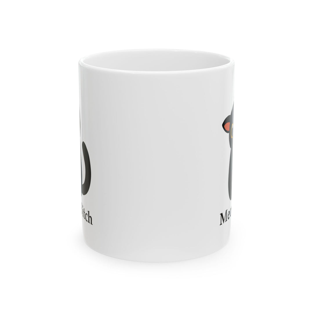 Meow Bitch Kawaii Cat Ceramic Mug – Funny Black Cat Coffee Cup (15oz)