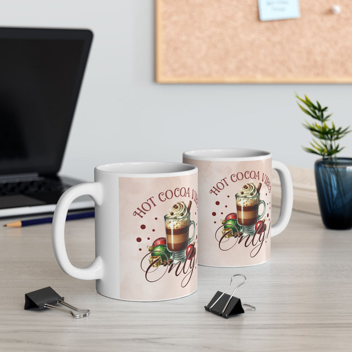 Christmas Hot Cocoa Mug — Festive Holiday Cocoa Vibes Ceramic Mug (15oz)