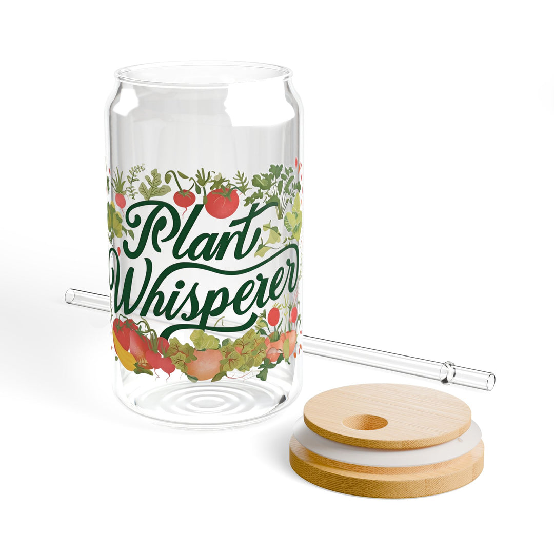 Plant Whisperer Sipper Glass, Eco-friendly Drinkware, Garden Lover Gift, Reusable Beverage Container, Summer Picnic Essential, Nature [...] - Designs by Mysh