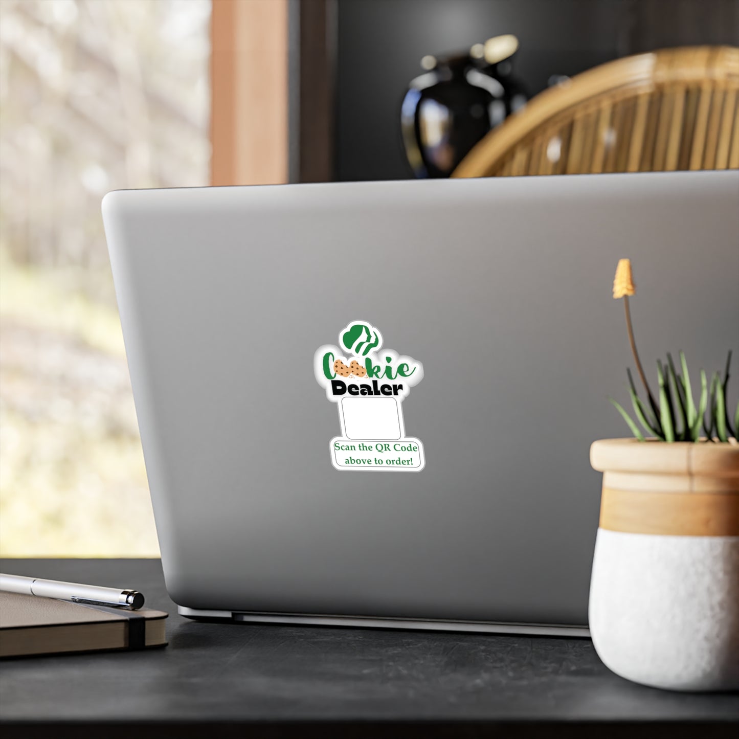 Scouting Troop Cookie Sales Transparent Car Decal, QR Code Sticker, Vinyl Decal, Car Sticker, Bumper Sticker, Laptop Decal, Outdoor Decal