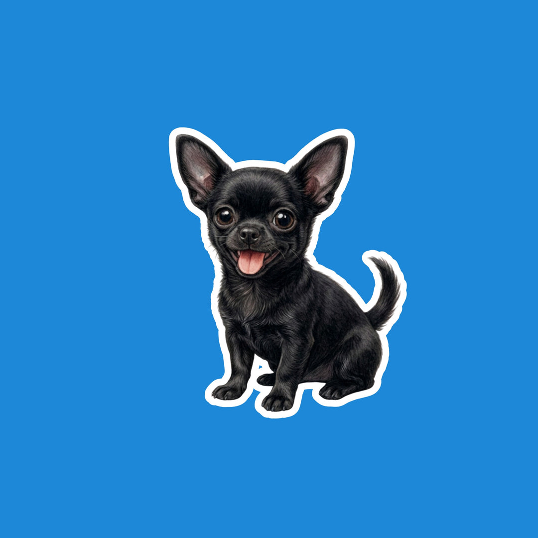 Chihuahua Black watercolor flexible fridge magnet – Designs by Mysh