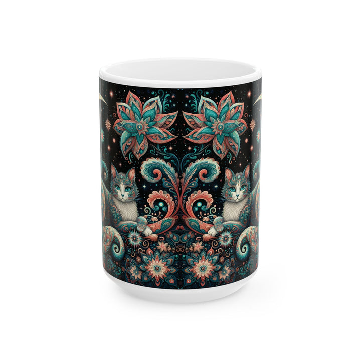 Mystical Cat Ceramic Mug — 15oz