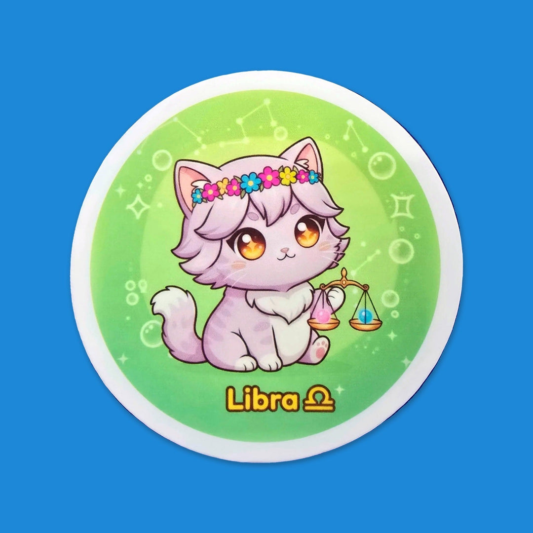 Zodiac Libra Cat flexible fridge magnet – Designs by Mysh