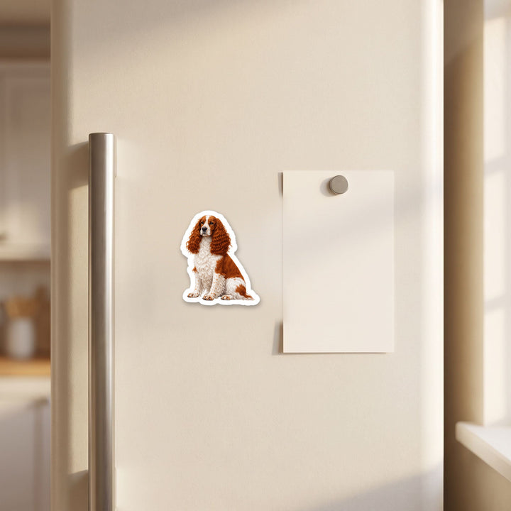 English Cocker Spaniel Red magnet on a refrigerator door