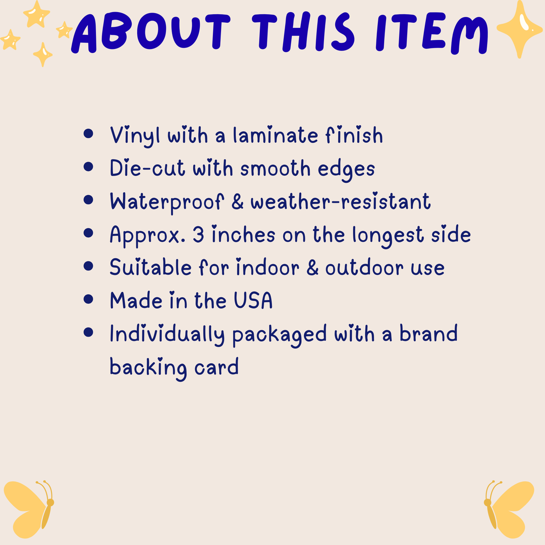 Product description card with features of vinyl material on a light background