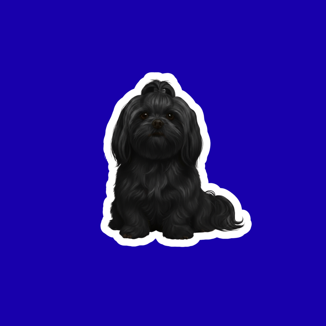 Shih Tzu Black Watercolor Style - Vinyl Stickers - Designs by Mysh