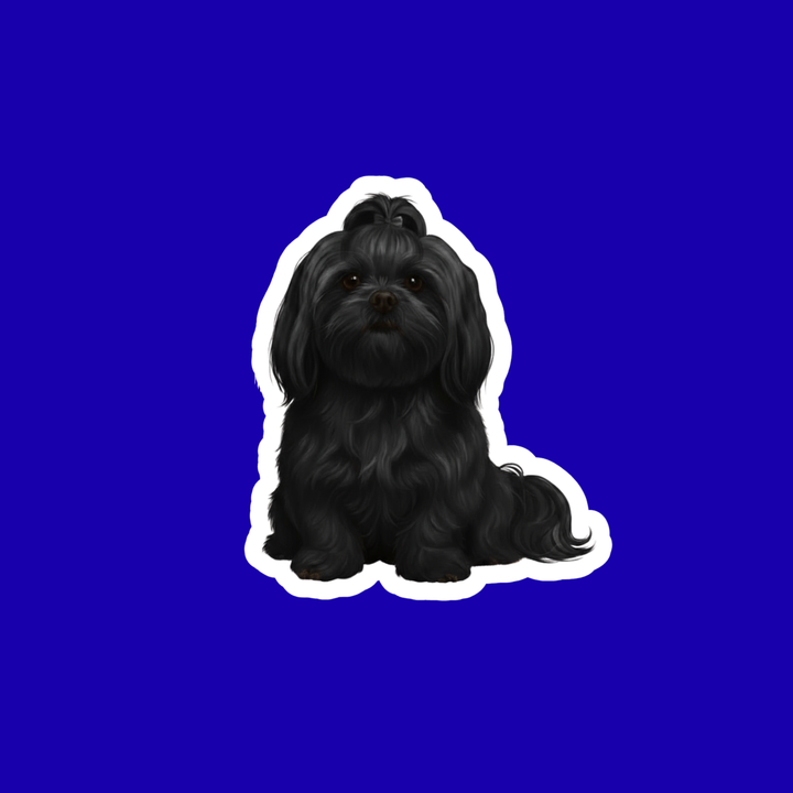 Shih Tzu Black Watercolor Style - Vinyl Stickers - Designs by Mysh