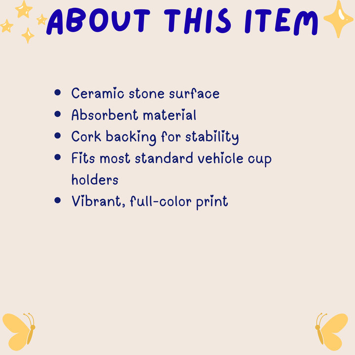 Autism Acceptance – Ceramic Car Coasters - Designs by Mysh