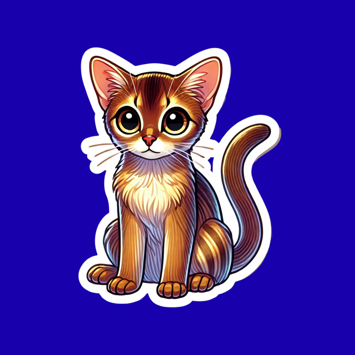 Illustration of a sitting cat on a blue background