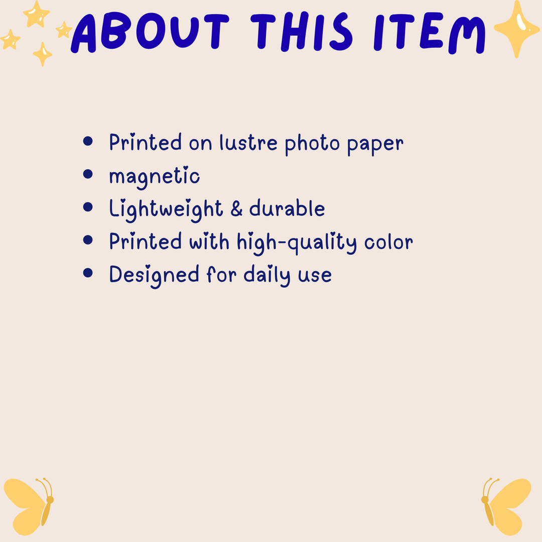 Text describing features of an item on a light purple background with decorative elements.