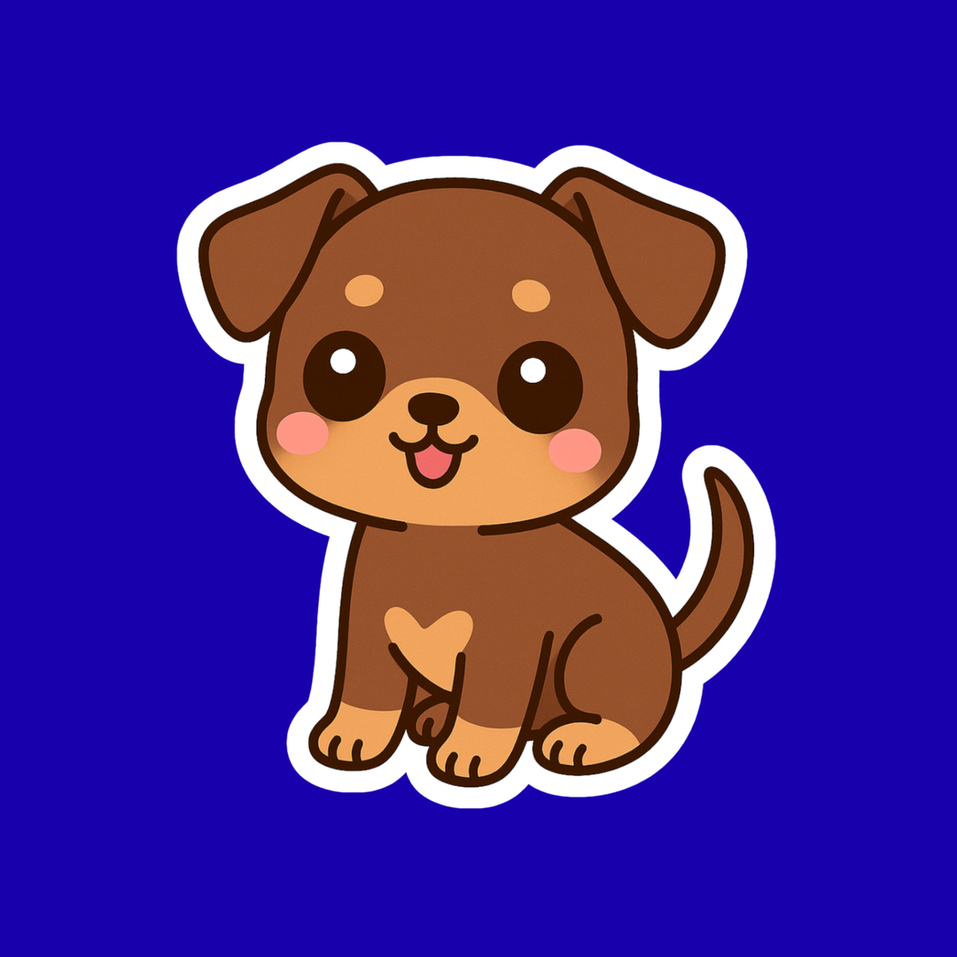 Doberman Pinscher Kawaii Vinyl Sticker | Cute Dog Lover Gift | 3” Water-Resistant Vinyl | 4 Color Variants - Designs by Mysh