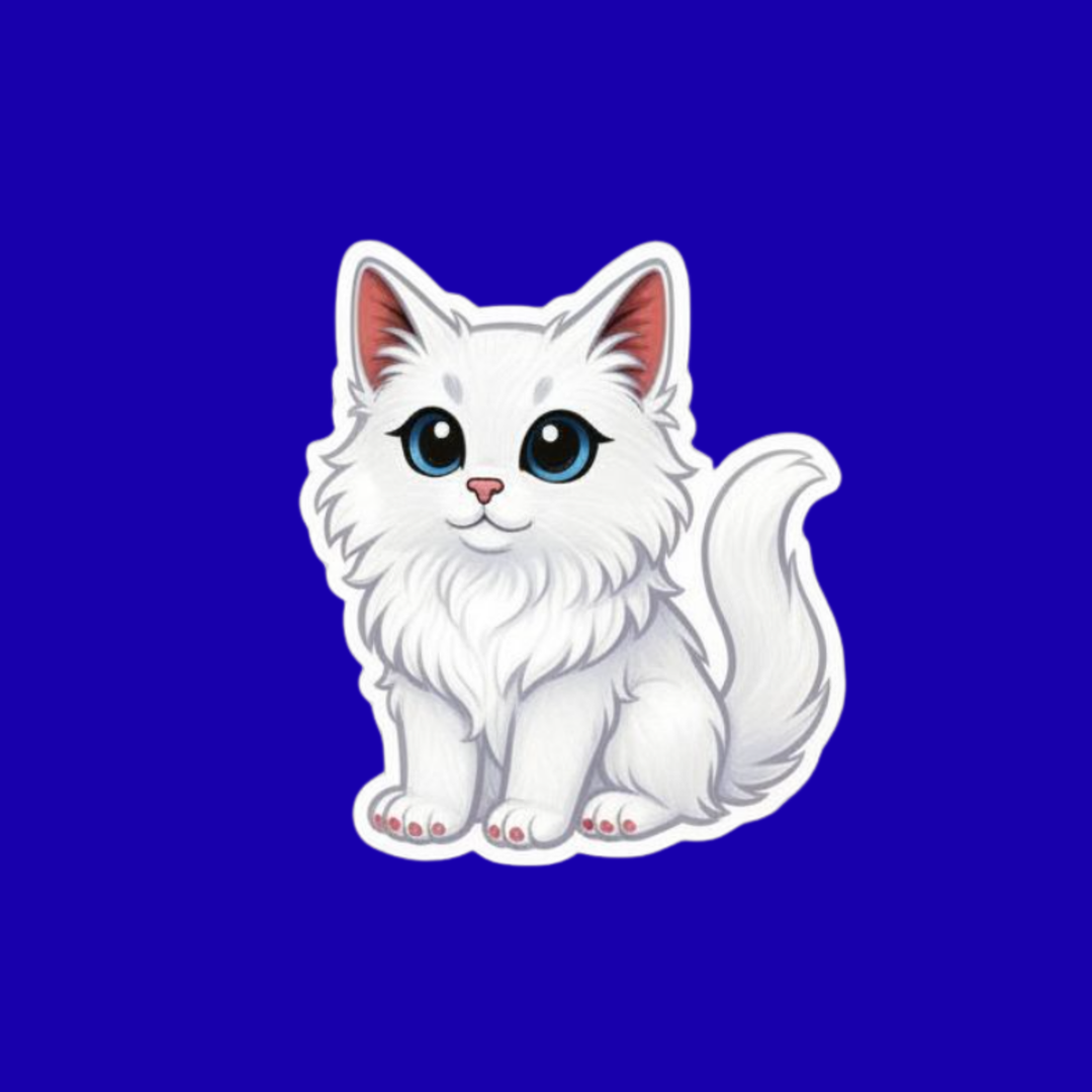 Maine Coon Cat Magnet – Cute Die-Cut Kawaii Fridge Magnet